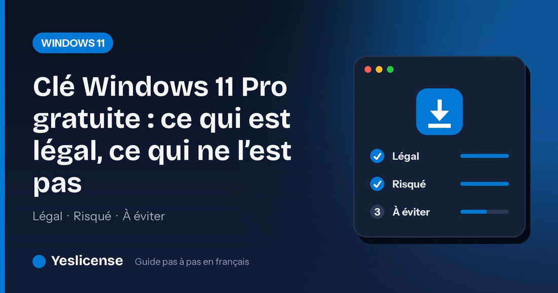 Clé Windows 11 Pro gratuite : ce qui est légal, ce qui ne l'est pas