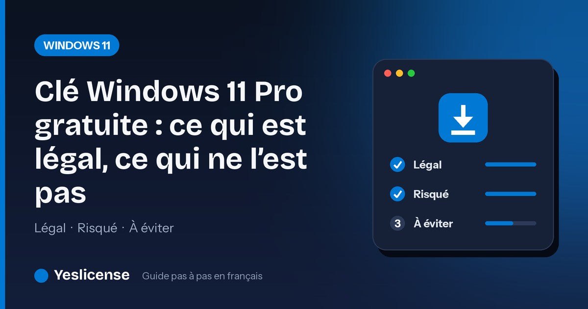 Clé Windows 11 Pro gratuite : ce qui est légal, ce qui ne l'est pas