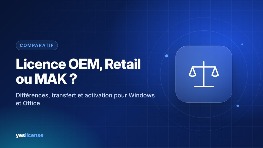 Comparatif licence OEM ou Retail et licence en volume MAK pour Windows et Office