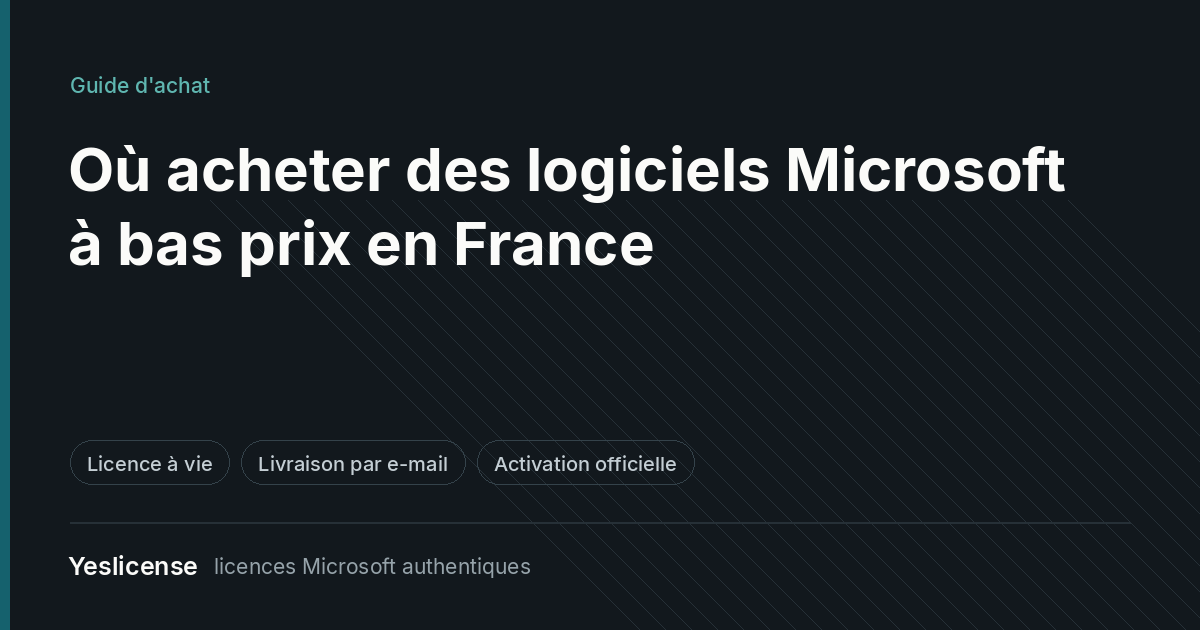 Où acheter des logiciels Microsoft à bas prix en France — guide d'achat Yeslicense