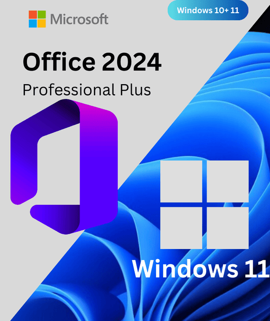 Pack bundle clé Office 2024 Pro Plus + Windows 11 Professionnel — licence perpétuelle